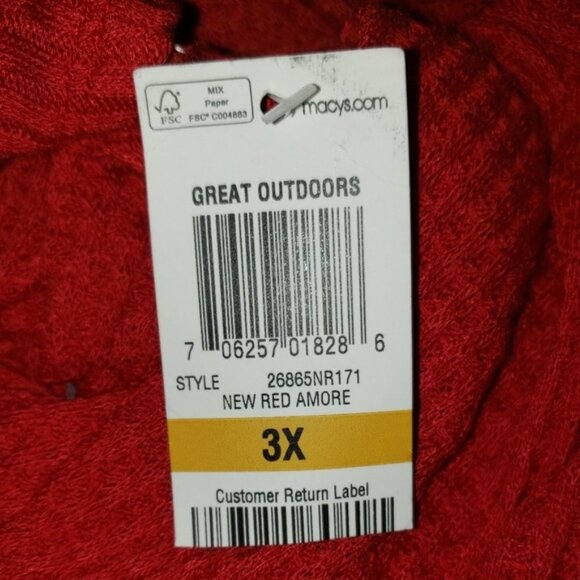 Style & Co Plus Red Knit Cowl Neck Casual Top - Picture 7 of 7